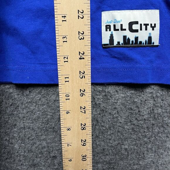 NWT All City by Just Don Shirt Mens Small Blue Tee Streetwear Casual Logo Patch - Picture 8 of 8